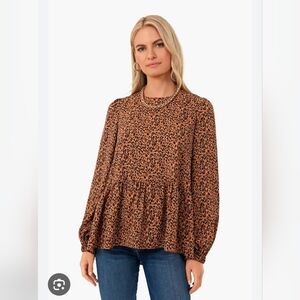 Pomander Place Leopard Tuckernuck Carlota Blouse Top Small Nwot